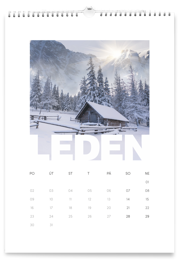 Nástěnný kalendář z vlastních fotek na výšku